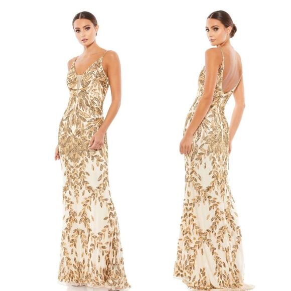 Mac Duggal Dresses & Skirts - Mac Duggal | 5107 Beaded Embellished Leaf Evening Gown Size 2 NWT